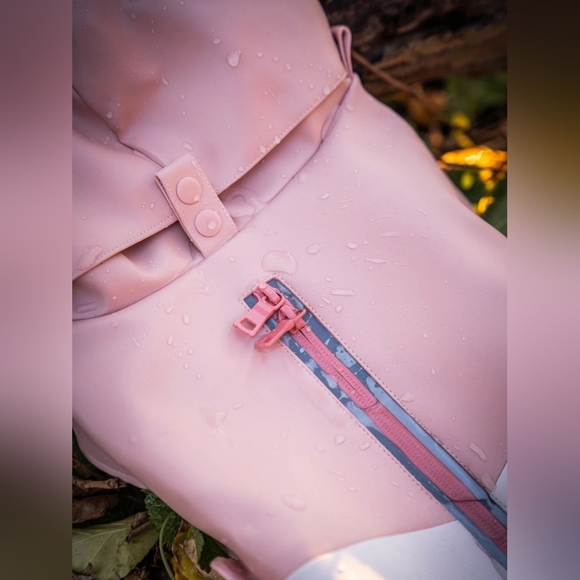 RIFRUF Stormhunter Rain Dog Coat Pink and White Sakura Dog Rain Jacket Size 22 - Picture 3 of 16